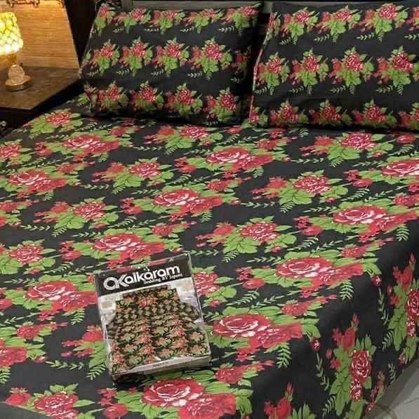 Alkaram 3pc King Size Bedsheet code 552