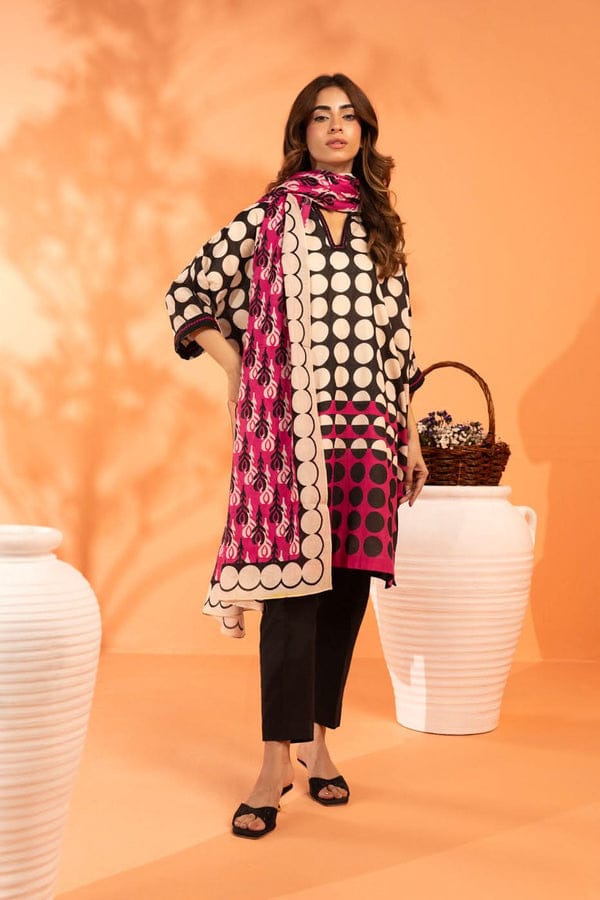 Unstitched 3-Piece Printed Lawn Suit AKS 063