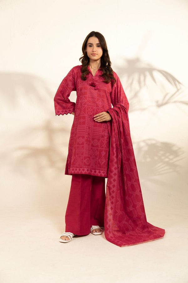 Unstitched 3-Piece Printed Khaddar Suit