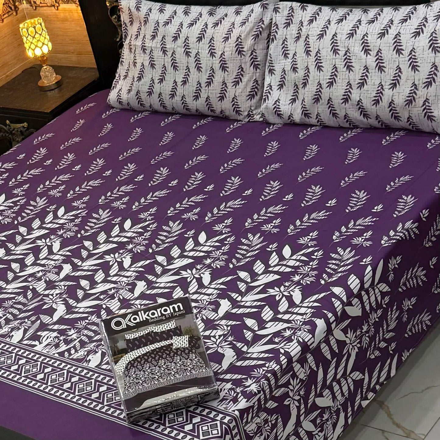 Alkaram 3pc King Size Bedsheet code 589