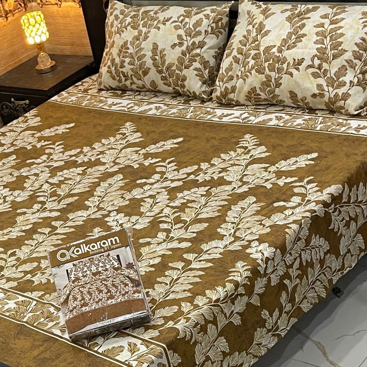 Cotton 3pc King Size Bedsheet AKS 568