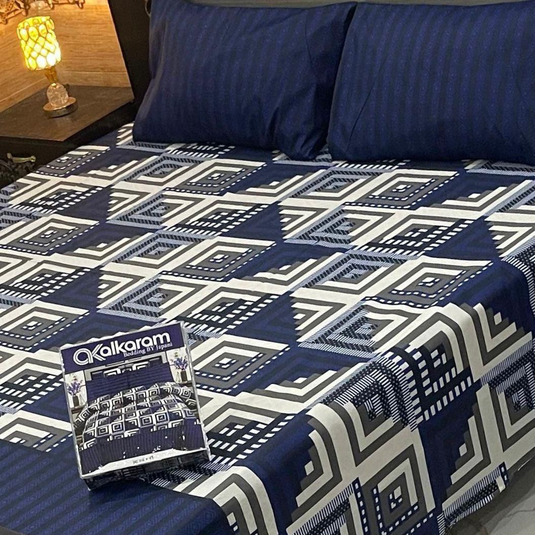 Alkaram 3pc King Size Bedsheet code 557