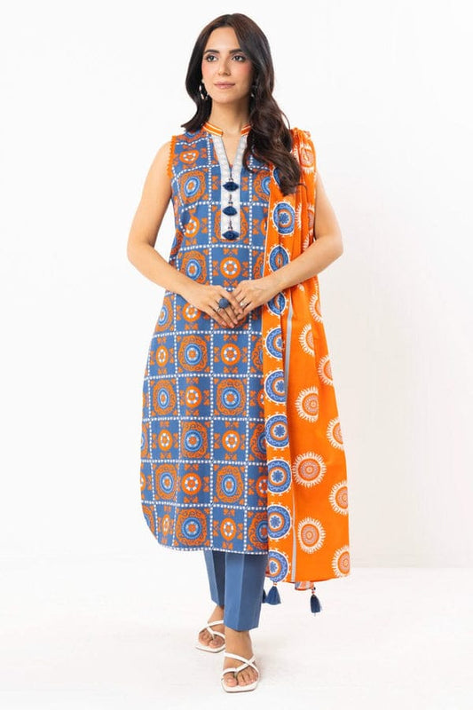 Unstitched 3-Piece Printed Lawn Suit