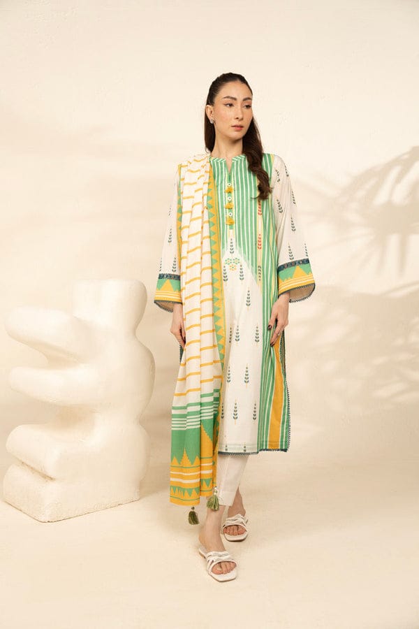 Unstitched 3-Piece Printed Khaddar Suit