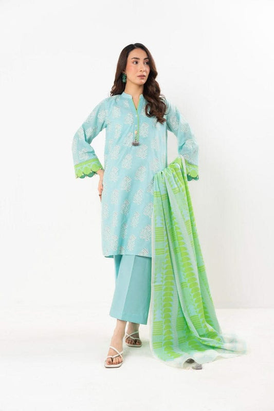 Unstitched 3-Piece Printed Khaddar Suit