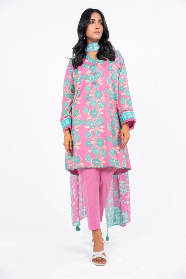 Unstitched 3-Piece Printed Khaddar Suit
