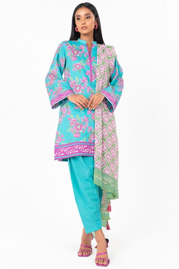 Unstitched 3-Piece Printed Khaddar Suit