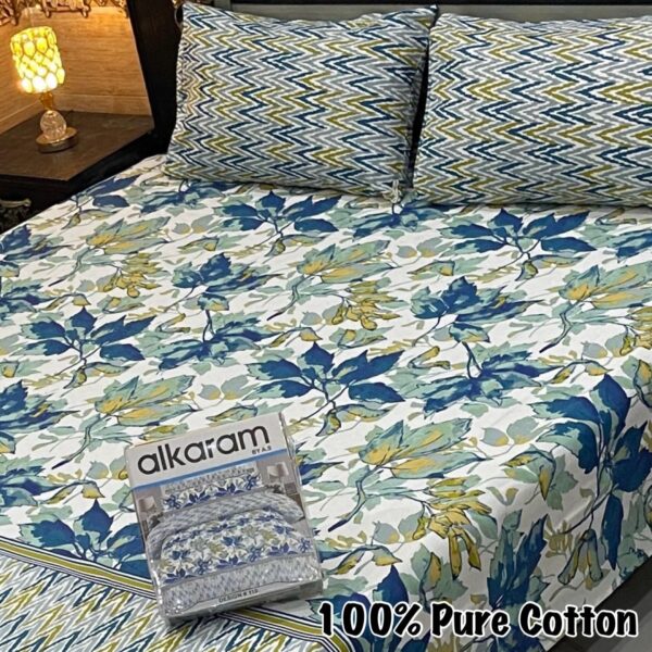 3 pcs Pure Cotton KING size BED sheet 3305